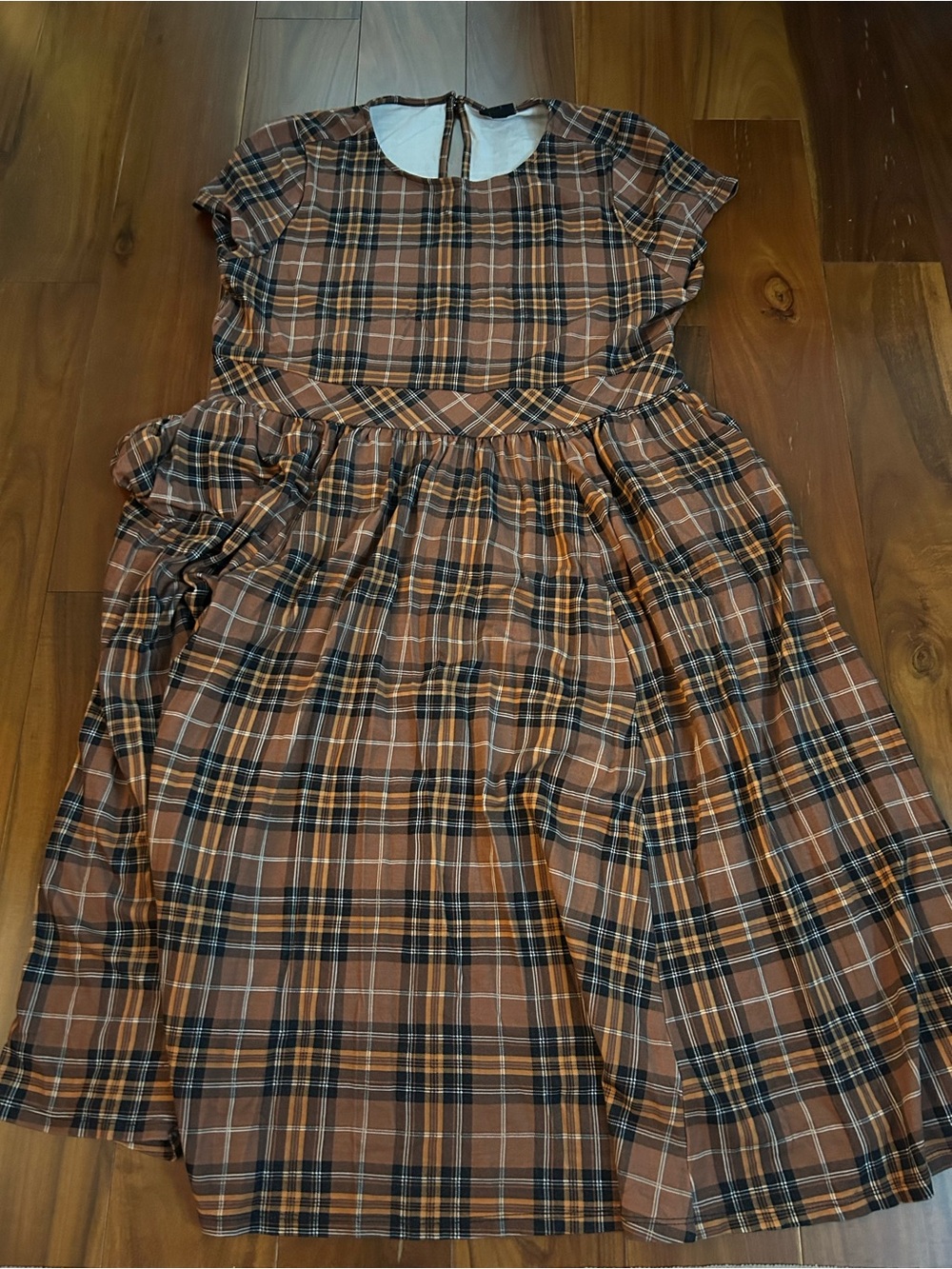 torrid Brown Plaid Short Sleeve Casual Dress